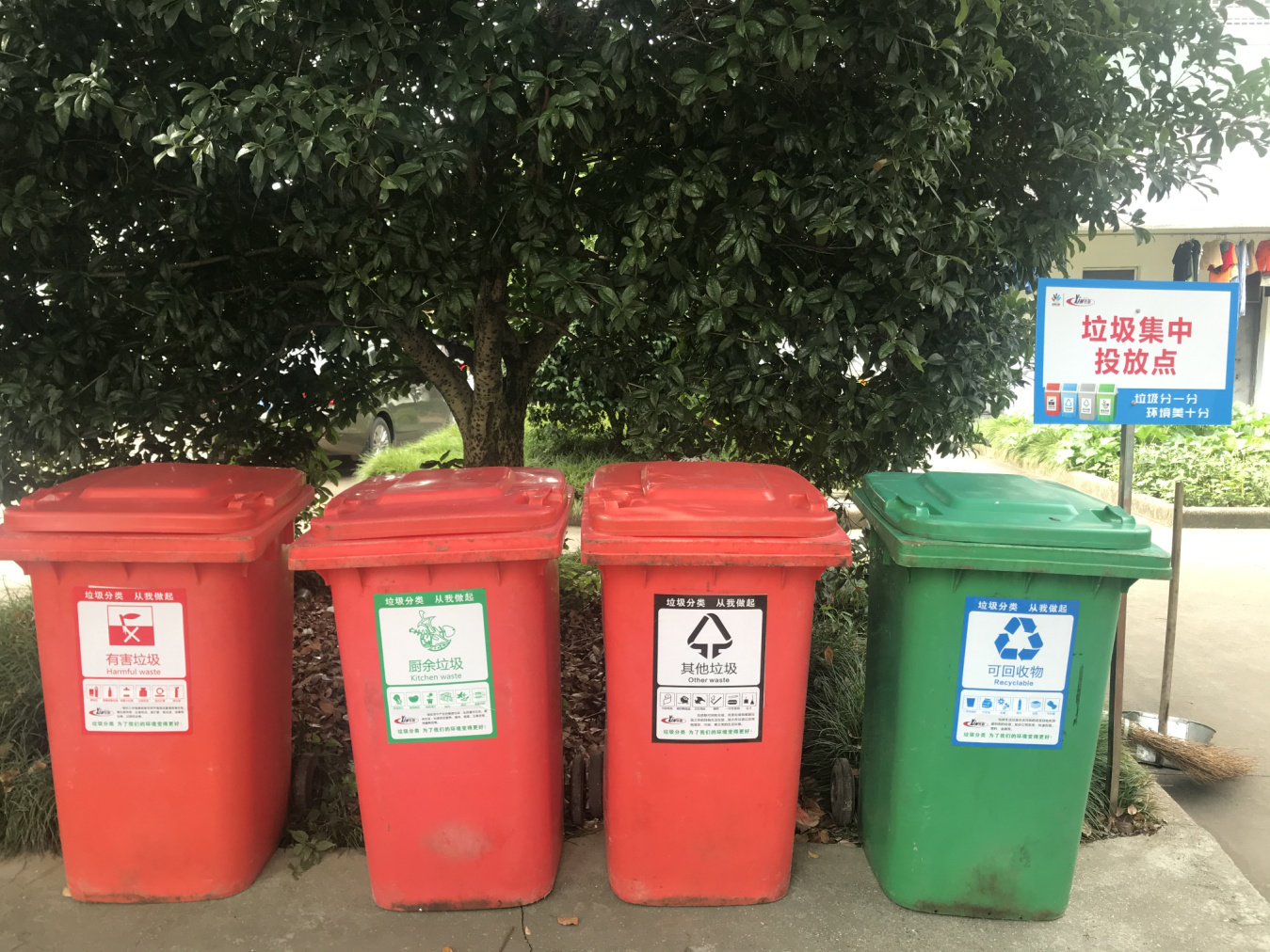 Garbage classification pilot site in the HBTA bearing living area