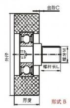 Polyurethane molded bearing + stainless steel external thread