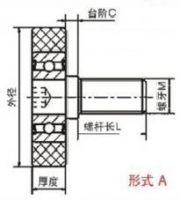 Polyurethane molded bearing + stainless steel external thread