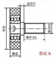 Silicone molded bearing + stainless steel external thread